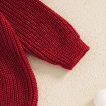 Toddler Christmas Tree Embroidery Knit Sweater Tops