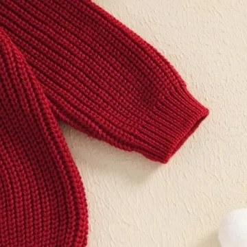 Toddler Christmas Tree Embroidery Knit Sweater Tops