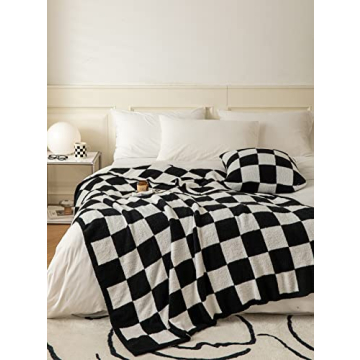 Ultra Soft Cozy Buffalo Checkerboard Grid Fluffy Microfiber Throw Blanket