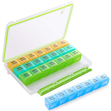 Large Capacity Monthly Pill Organizer with Travel Cases