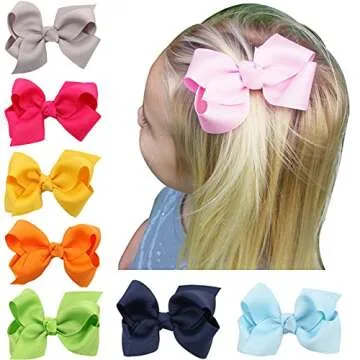 Adorable 2Pcs Baby Girl Hair Clips - ZOONAI Boutique Hair Bows