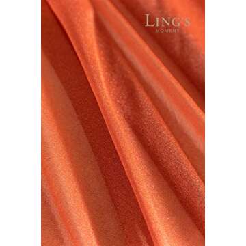 Ling's Moment 14Ft Terracotta Sheer Table Runner for Events