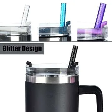 ALINK Glitter and Colorful Straws for Stanley Tumbler 40 OZ