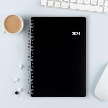 Blue Sky 2024 Weekly and Monthly Planner, January - December, 5" x 8", Flexible Cover, Wirebound, Enterprise (144726)