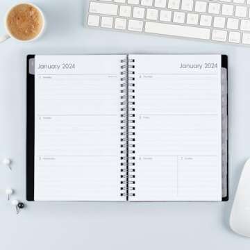 Blue Sky 2024 Weekly and Monthly Planner, January - December, 5" x 8", Flexible Cover, Wirebound, Enterprise (144726)