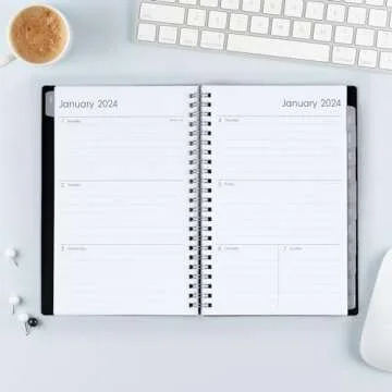 Blue Sky 2024 Weekly and Monthly Planner, January - December, 5" x 8", Flexible Cover, Wirebound, Enterprise (144726)