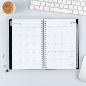 Blue Sky 2024 Weekly and Monthly Planner, January - December, 5" x 8", Flexible Cover, Wirebound, Enterprise (144726)