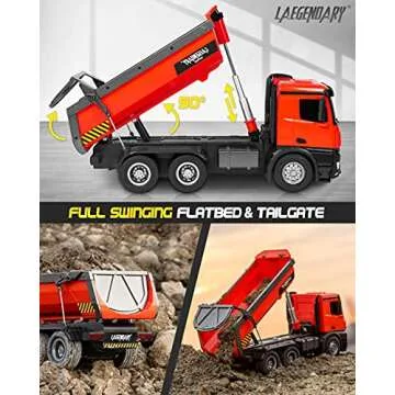 LAEGENDARY 1:14 Scale Large RC Excavator for Boys and Adults – Compatible with Excavators RC Construction Vehicles - 10 Channel Full Functional - Metal and Plastic Parts – 2 Batteries, 2 Chargers