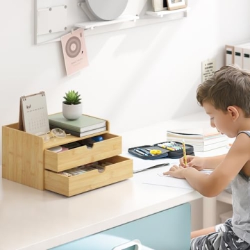 Wisuce Bamboo Desk Drawer Organizer for All Storage Needs