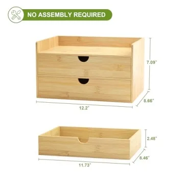 Wisuce Bamboo Desk Drawer Organizer for All Storage Needs