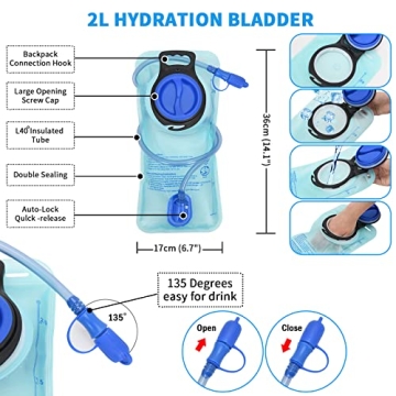 Roptat Hydration Backpack with 2L Bladder for Outdoor Fun