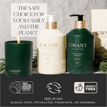 L'AVANT Collective High Performing Dish Soap | Plant-Based Ingredients & High Performing Formula | Winter Fir Scent | Notes of Cedar, Fir, Balsam, Sandalwood | Reusable Glass Bottle (16 Fl Oz)