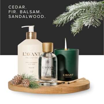 L'AVANT Collective High Performing Dish Soap | Plant-Based Ingredients & High Performing Formula | Winter Fir Scent | Notes of Cedar, Fir, Balsam, Sandalwood | Reusable Glass Bottle (16 Fl Oz)
