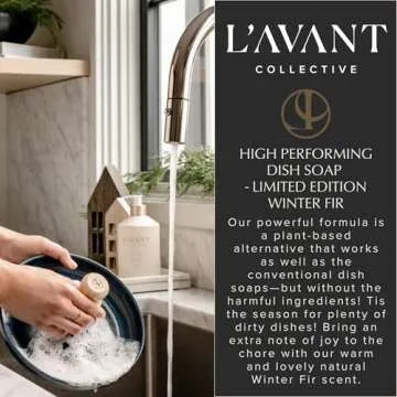 L'AVANT Collective High Performing Dish Soap | Plant-Based Ingredients & High Performing Formula | Winter Fir Scent | Notes of Cedar, Fir, Balsam, Sandalwood | Reusable Glass Bottle (16 Fl Oz)