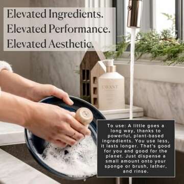 L'AVANT Collective High Performing Dish Soap | Plant-Based Ingredients & High Performing Formula | Winter Fir Scent | Notes of Cedar, Fir, Balsam, Sandalwood | Reusable Glass Bottle (16 Fl Oz)