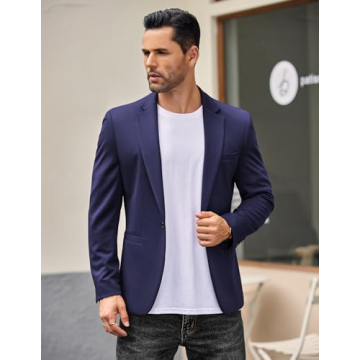 COOFANDY Men's Casual Knit Blazer - Stylish Comfort
