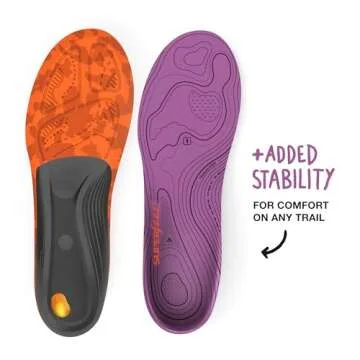 Superfeet Hike Women's Support Insoles - Trim-to-Fit Comfort Carbon Fiber Orthotic Inserts for Hiking Boots or Shoes - Professional Grade - 6.5-8 Women