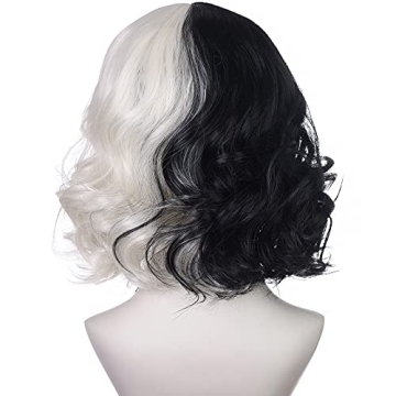 AMZCOS Black & Light Blonde Wig for Cosplay and Halloween