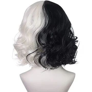 AMZCOS Black & Light Blonde Wig for Cosplay and Halloween