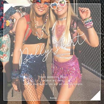 REETAN Latin Sequin Skirt for Festive Nights and Parties