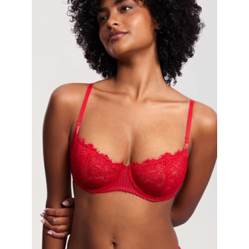 DOBREVA Sexy Lace Push Up Bra Sheer Balconette Plus Size