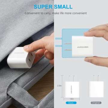 USB C Charger, Amoner 2Pack Type C Fast Charger, 25W PD Fast USB C iPhone Charger