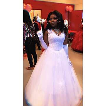 Elegant QXMYOO White Ball Gown Dress for Quinceañeras