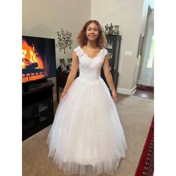 Elegant QXMYOO White Ball Gown Dress for Quinceañeras
