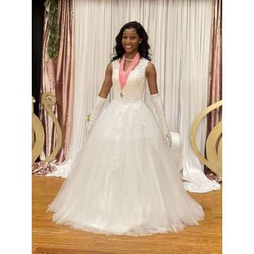 Elegant QXMYOO White Ball Gown Dress for Quinceañeras