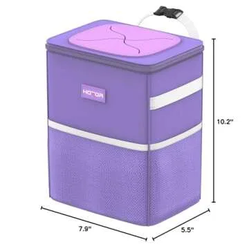 HOTOR Car Trash Can - Waterproof 2 Gallons with Adjustable Strap, Magnet Snaps