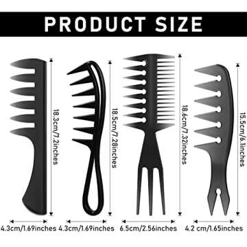 Sieral 4 Pcs Hair Comb Styling Set - Versatile Tools for All Hair Types