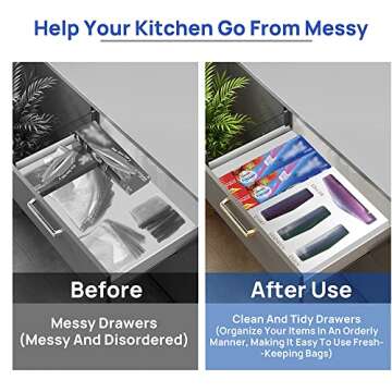 RNOONY Food Storage Bag Organizer for Kitchen Drawers