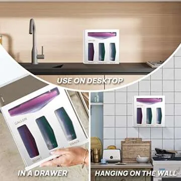 RNOONY Food Storage Bag Organizer for Kitchen Drawers