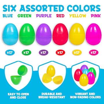 150 Plastic Easter Eggs for Kids - Perfect for Egg Hunts