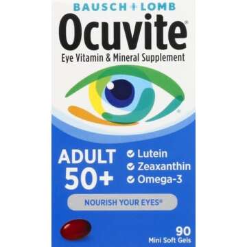 Ocuvite Eye Vitamin & Mineral Supplement, Contains Zinc, Vitamins C, E, Omega 3, Lutein, & Zeaxanthi...