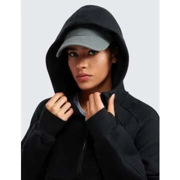 Cozy Fleece Lined Half Zip Hoodie for Women