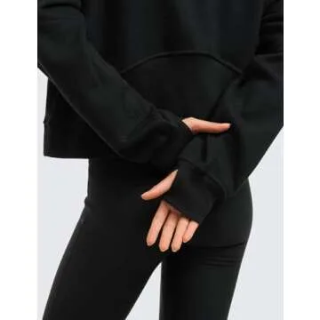 Cozy Fleece Lined Half Zip Hoodie for Women