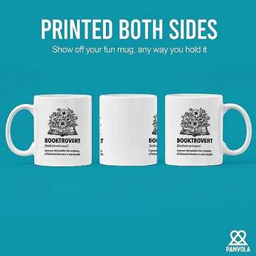Panvola Booktrovert Book Lover Gifts Definition Mug Book Readers Gifts For Women Men Sister Girlfriend Wife From Husband Boyfriend Dad Mom Funny Ceramic Mug Novelty Drinkware 11oz White