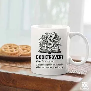 Panvola Booktrovert Mug for Book Lovers - Funny Ceramic Gift