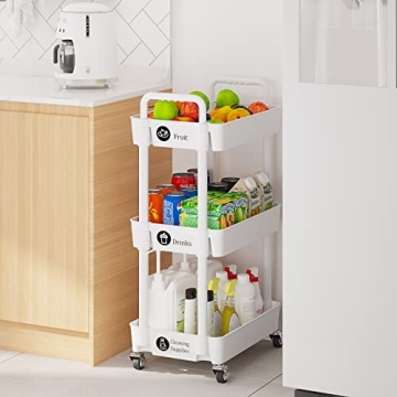 Laiensia 3-Tier Multifunction Storage Cart for Home