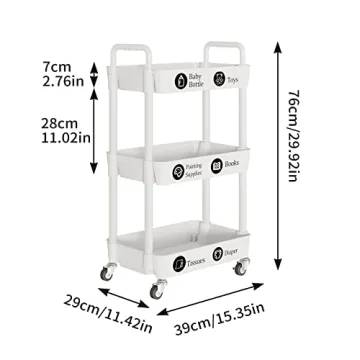 Laiensia 3-Tier Multifunction Storage Cart for Home
