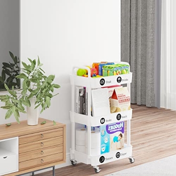 Laiensia 3-Tier Multifunction Storage Cart for Home