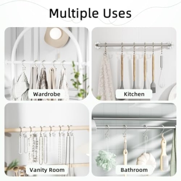 Amazer Shower Curtain Hooks - Rust-Resistant Double Hooks