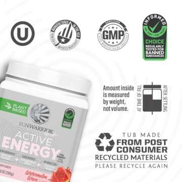 Plant-Based Preworkout Powder for Energy & Hydration