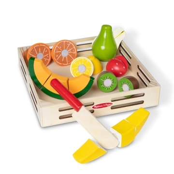 Melissa & Doug Cutting Fruit Set - Wooden Play Food Kitchen Accessory, Multi - Pretend Play Accessor...