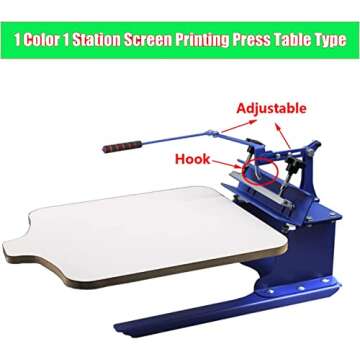 INTBUYING Screen Printing Machine Silk Screen Printing Press 1 Color T-Shirt Press