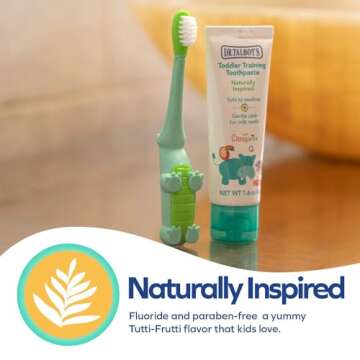 Dr. Talbot's Toddler Training Toothbrush and Natural Kids Toothpaste with Citroganix - 1.6 oz - Fluo...