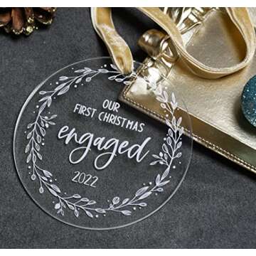Engagement Ornament 2022 Engaged Christmas Ornament 2022 Engagement Gift Our First Christmas Engaged...