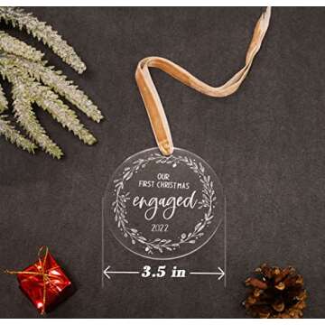 Engagement Ornament 2022 Engaged Christmas Ornament 2022 Engagement Gift Our First Christmas Engaged Ornament 2022