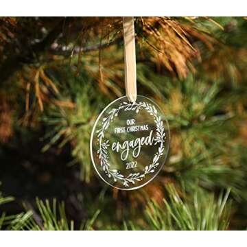 Engagement Ornament 2022 Engaged Christmas Ornament 2022 Engagement Gift Our First Christmas Engaged Ornament 2022